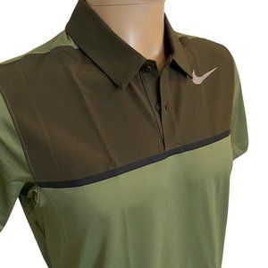 Nike Golf Mens Polo Shirt - SMALL Short Sleeve Dress Polo Shirt (2-Tone Green)